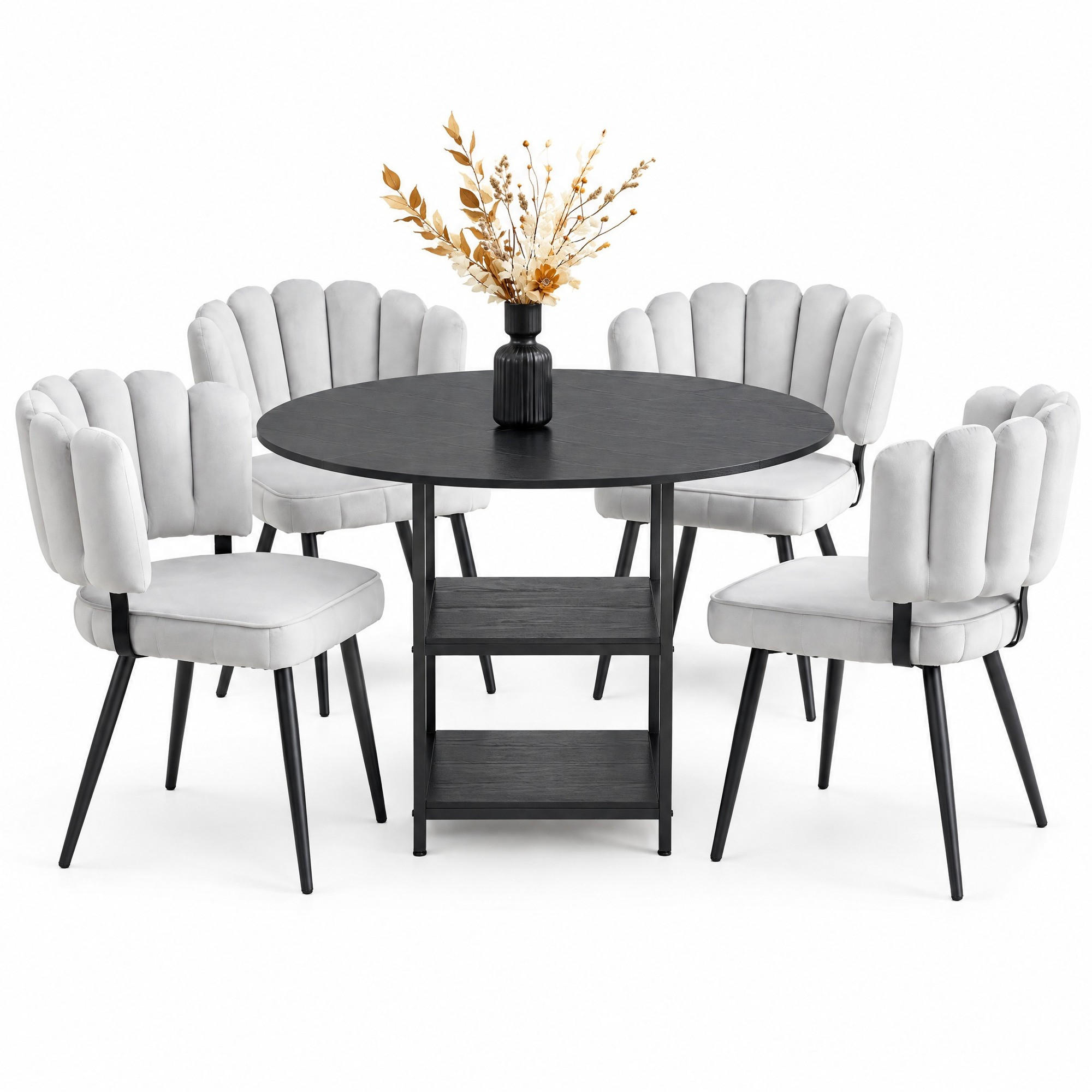 Meubliv Esstisch-Set Mehrfarbig 107x75x107 cm