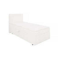 BOXBETT Roma 90/200 cm Hellbeige Plüschcord - Beige/Schwarz, Holz/Kunststoff (90/200cm) - S-Style Möbel
