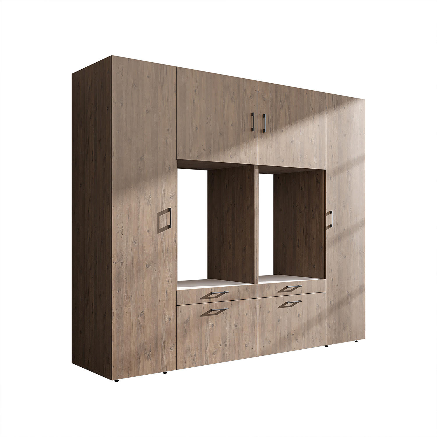 WASCHMASCHINENSCHRANK Serie 2 224cm Breit, 205cm Hoch - Eichefarben, Holzwerkstoff (224/205/67cm)