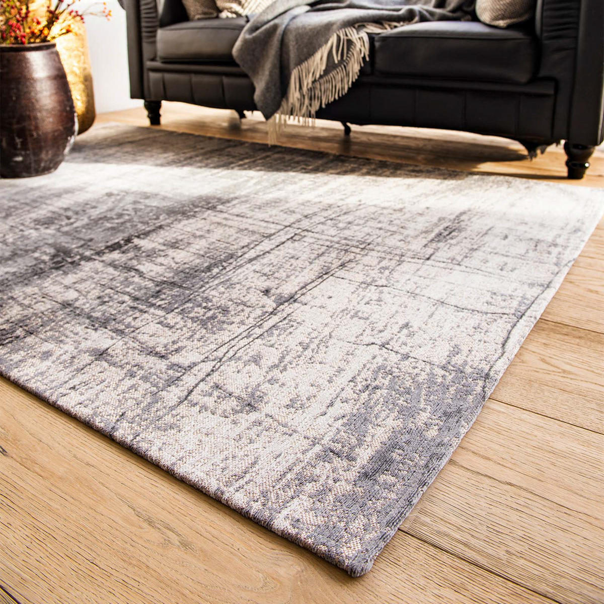 TEPPICH Jersey Stone Mad Men 280/390 cm - Grau, Textil (280/390cm) - Louis De Poortere