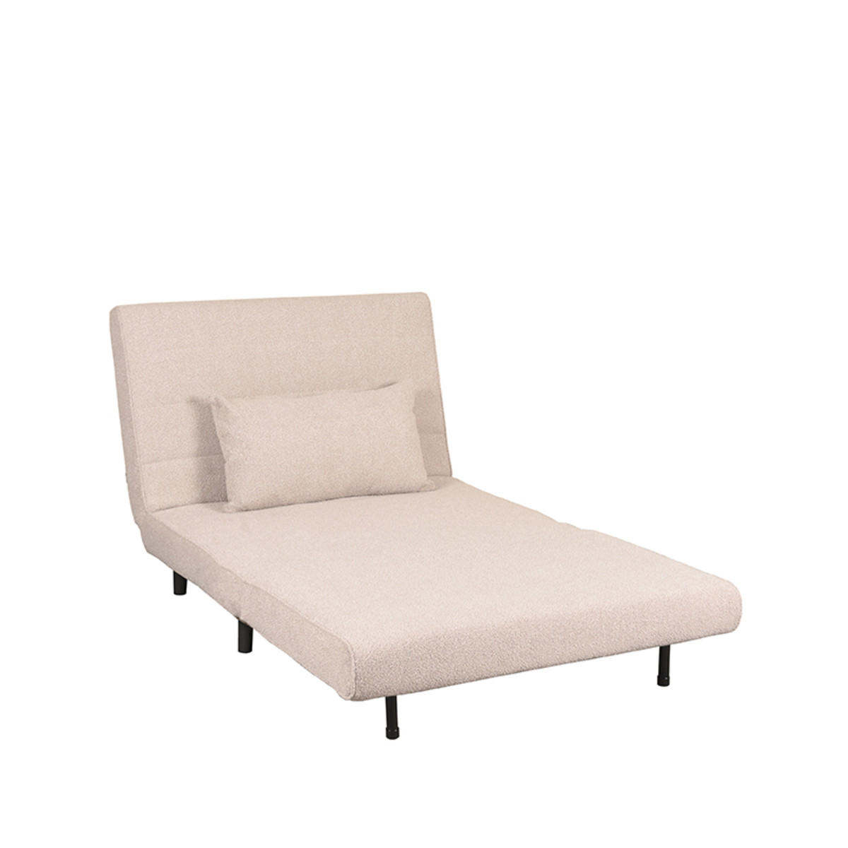 SCHLAFSOFA Einzelbett Beige 90/101/81 cm - Beige/Schwarz, Textil (101/81/90cm) - LABEL51