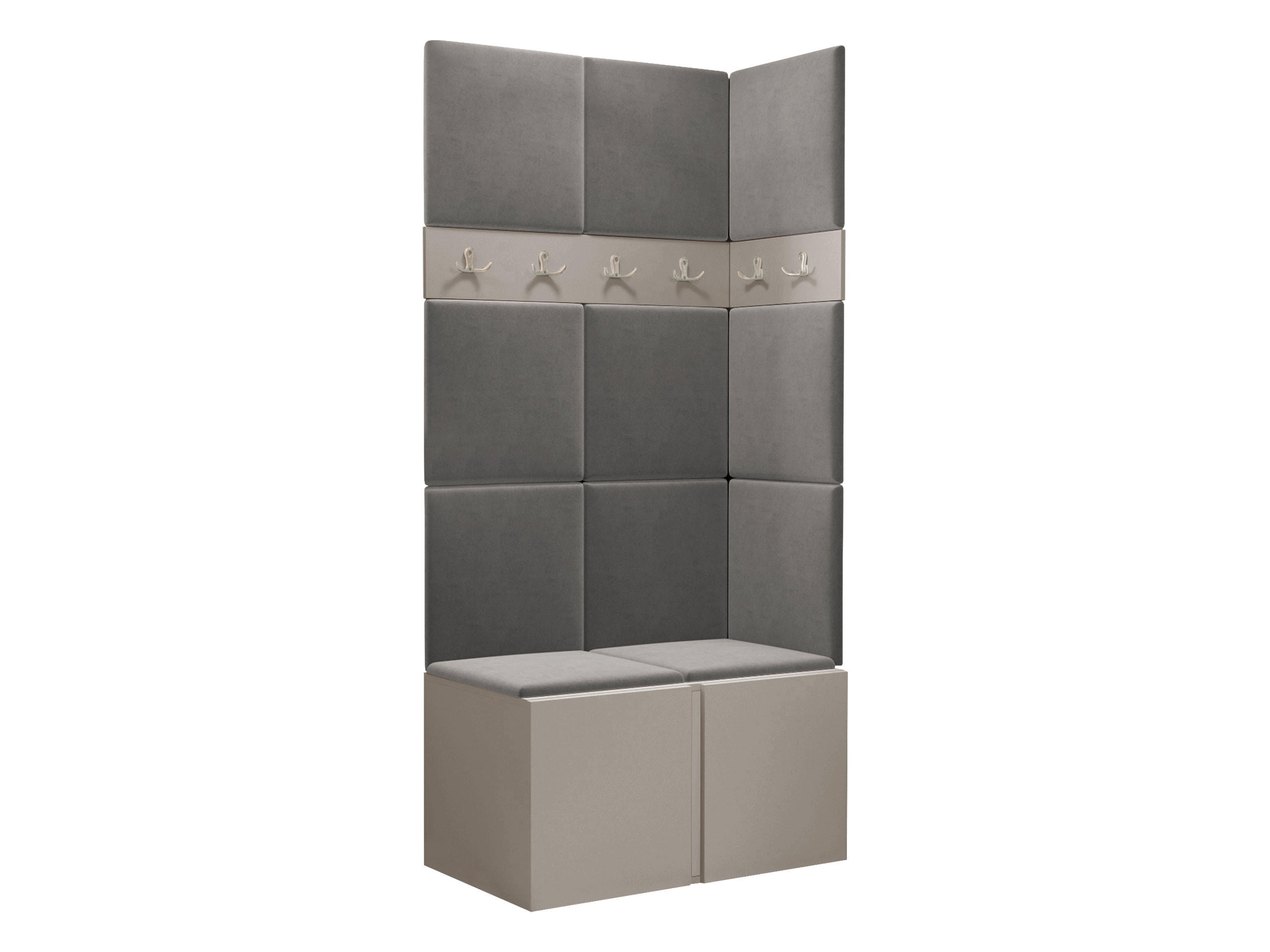 GARDEROBEN-SET Orion I - Kaschmir/Grau, Holzwerkstoff/Kunststoff (84/186/46cm) - MIRJAN24