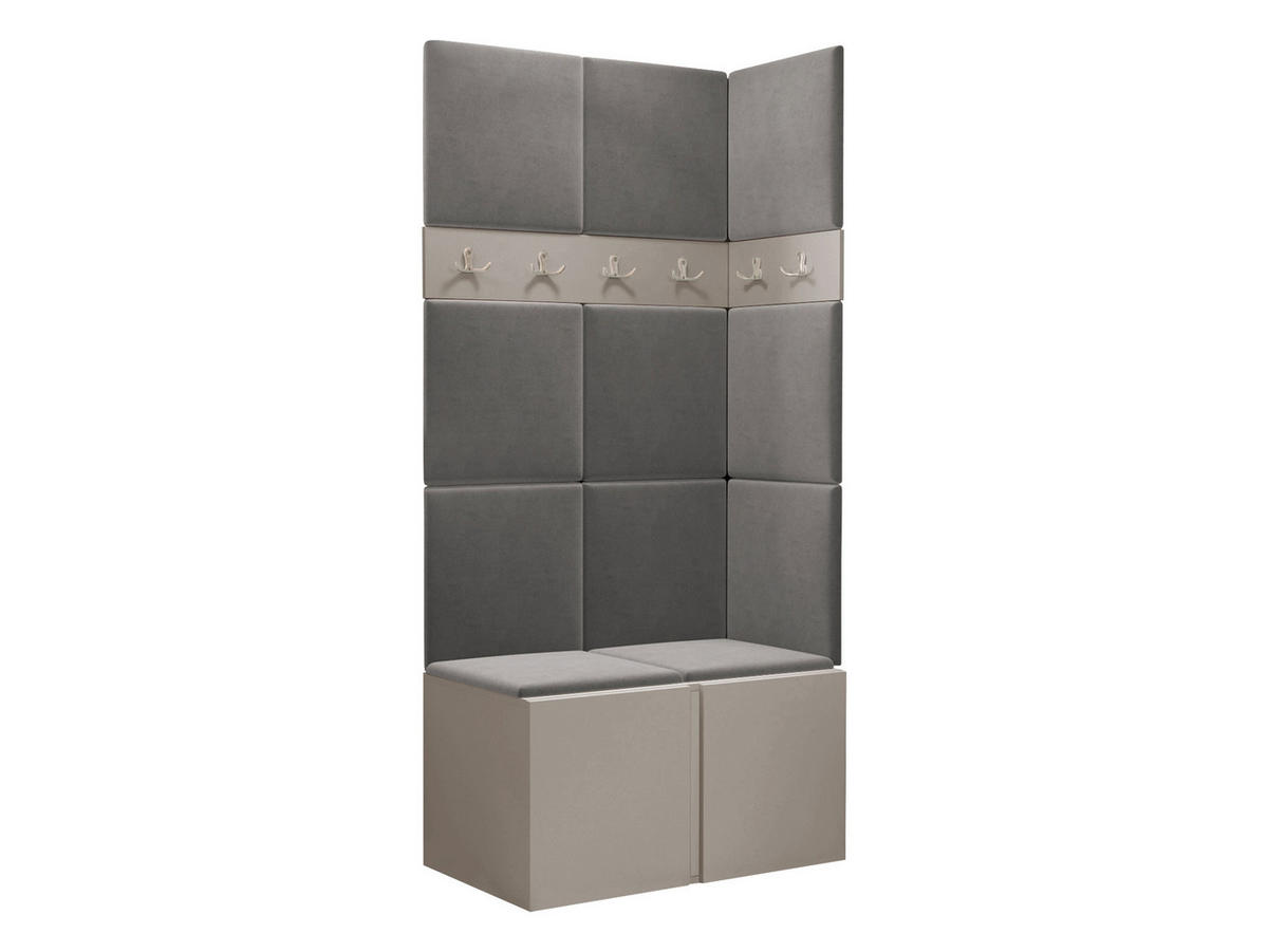 GARDEROBEN-SET Orion I - Kaschmir/Grau, Holzwerkstoff/Kunststoff (84/186/46cm) - MIRJAN24