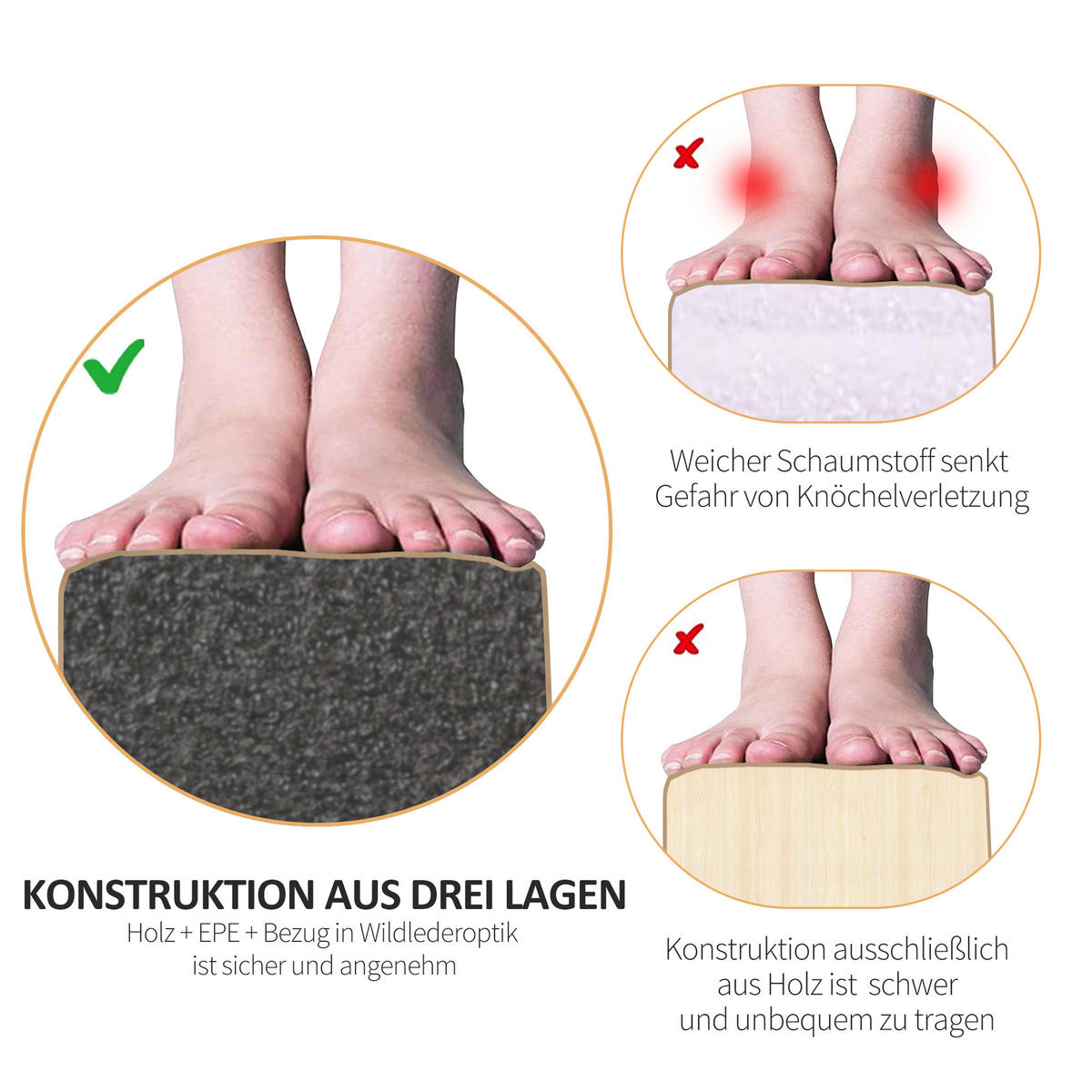 SCHWEBEBALKEN Beth Braun faltbar - Braun, Holz/Textil (210/10/6.5cm) - Jamb