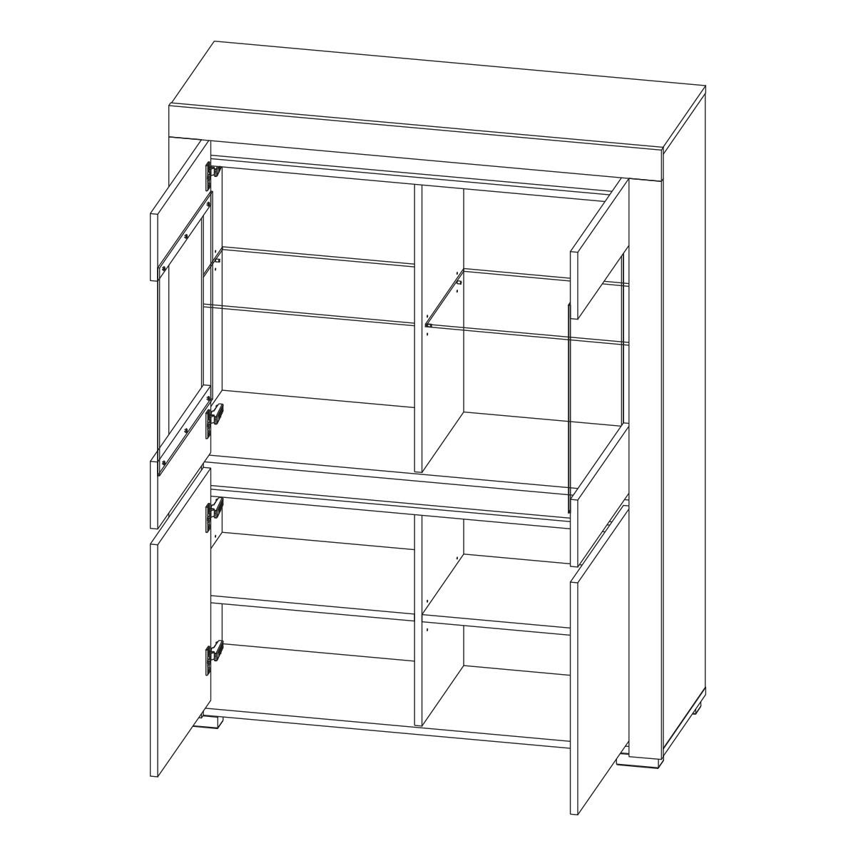 VITRÍNA Kasla Bílá - bílá, kompozitní dřevo (106/139/39cm) - Petits-meubles