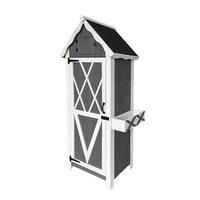 GARTENSCHRANK AUS HOLZ YANA - XL - Grau, Holz (77/179/54cm) - Home Deluxe