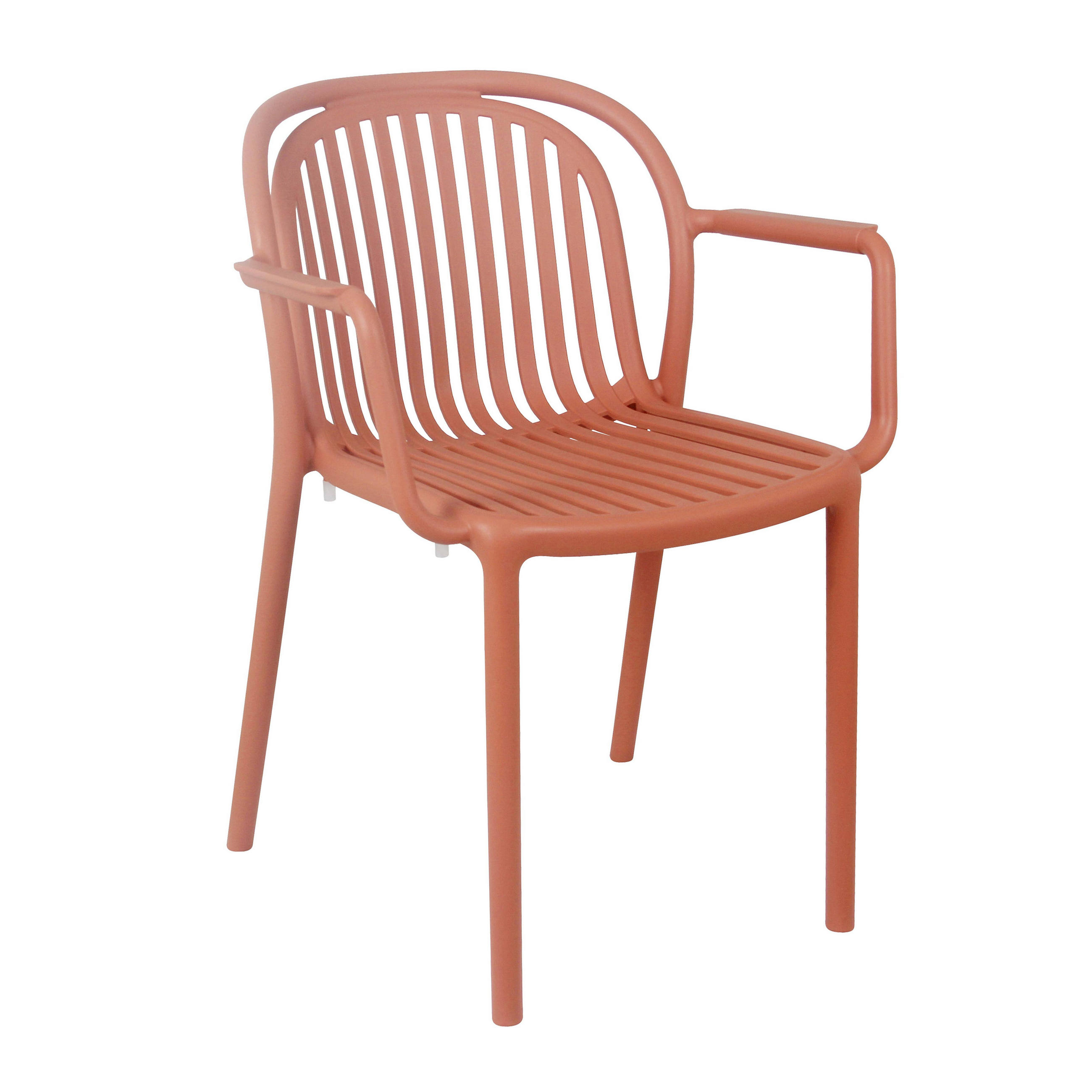 GARTENSTUHL, Terrakotta - Rot, Kunststoff (57/58cm) - Oviala