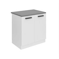 SPÜLENUNTERSCHRANK 80 cm SDZ, mit Arbeitsplatte, mit 2 Türen, Weiß matt - Weiß, Holz (80/85/51.6cm) - B BELINI GROUP
