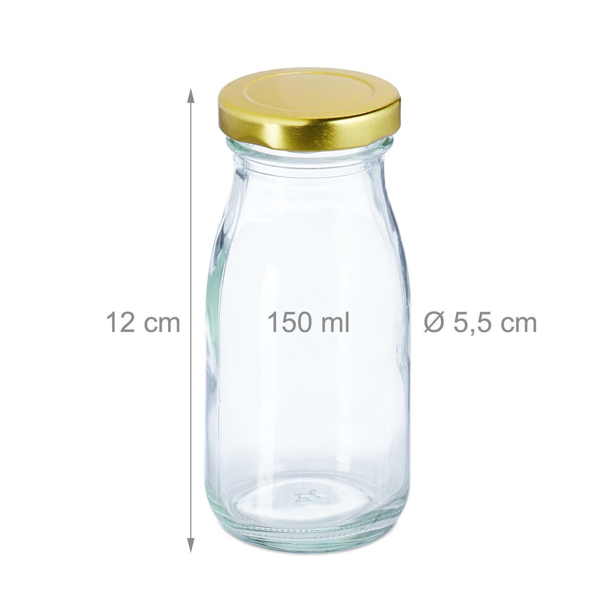 24XFĽAŠE - priehľadné, kov/sklo (0.15L) - Relaxdays