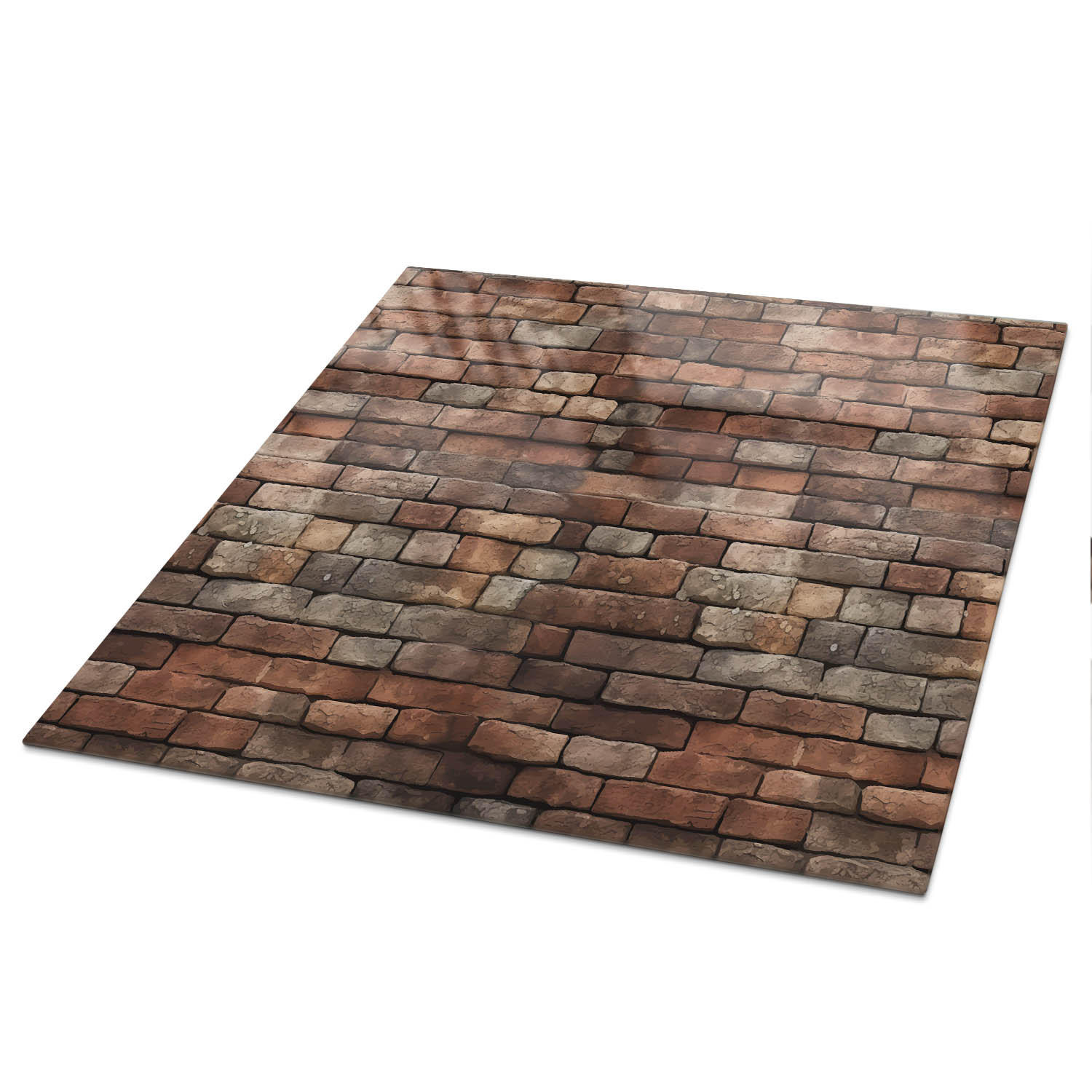 TISCHPLATTE 50x50 cm – Ziegelmauer - Braun, Glas (50/50/0.4cm) - Wallfluent