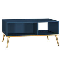 COUCHTISCH Marine dunkelblau / gold 90 / 60 / 42cm - Blau, Holz/Holzwerkstoff (42/90/60cm) - Feldmann-Wohnen