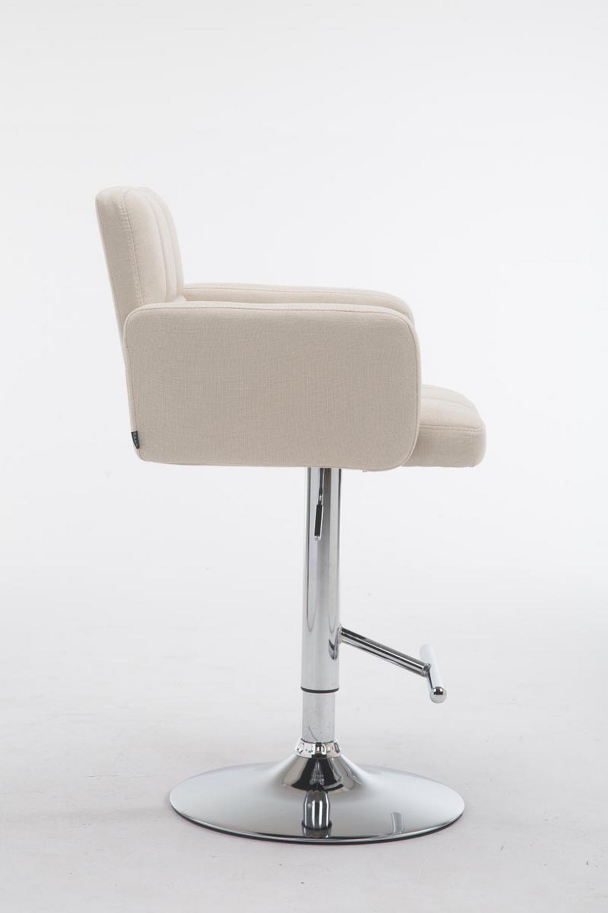 BARHOCKER Lausanne, Gestell Metall in Chromoptik, Stoff Creme - Chromfarben/Creme, Textil/Metall (60/100/56cm) - TPFLiving