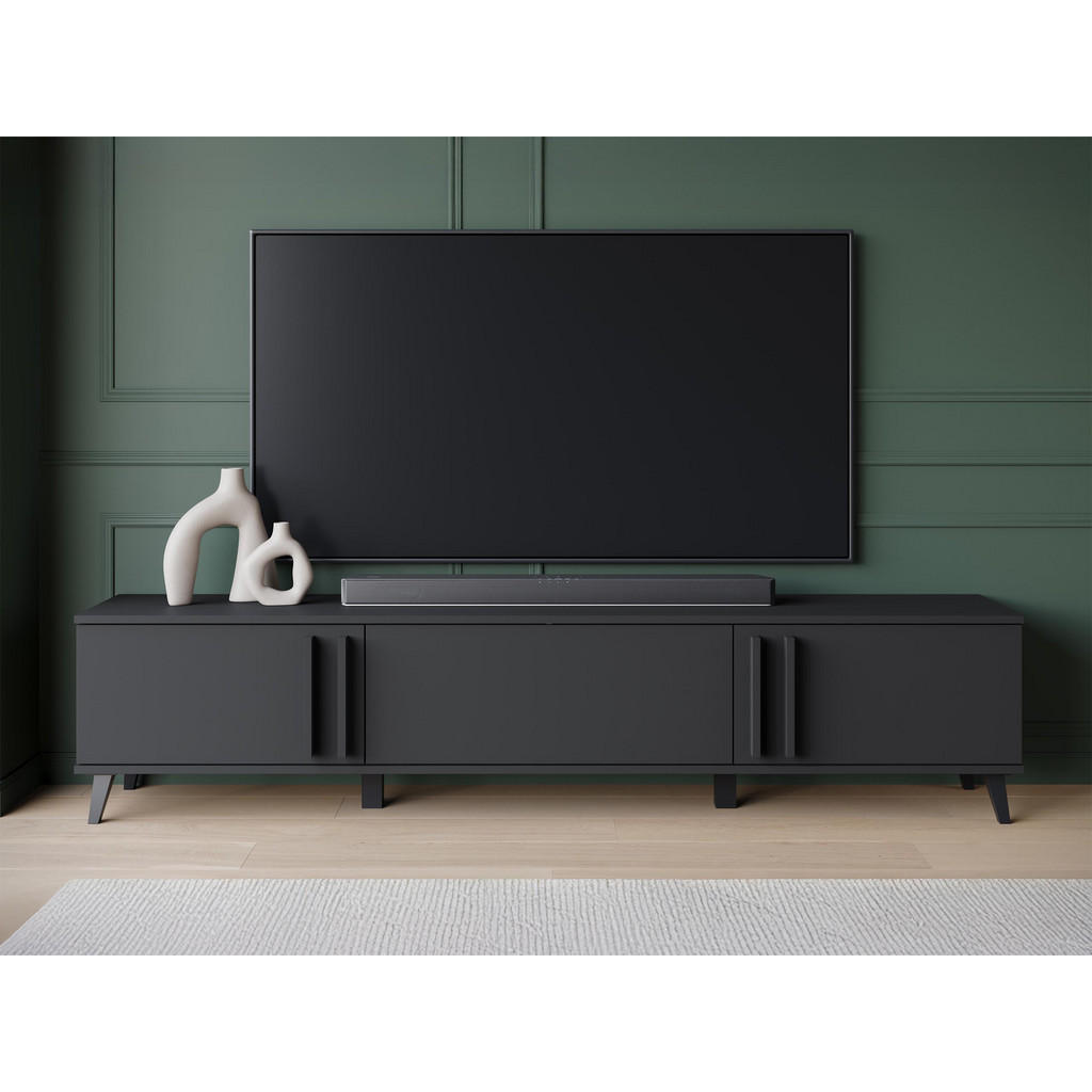 Thumbnail - Mirjan24 Tv-Lowboard, Graphit, Holzwerkstoff, Rechteckig, 180x70x33 cm, Wohnzimmer, Wohnwände, Lowboards, Lowboards steh...