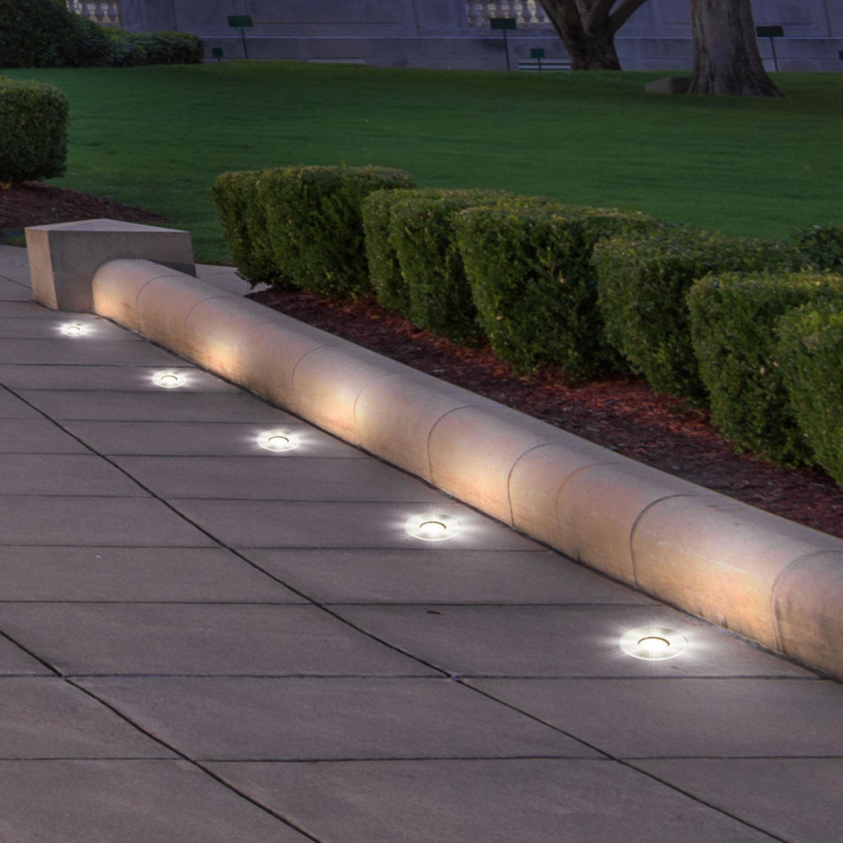 LED BODENEINBAUSPOT Edelstahl Silber - Silberfarben, Glas (11/11/12.3cm) - Globo Lighting