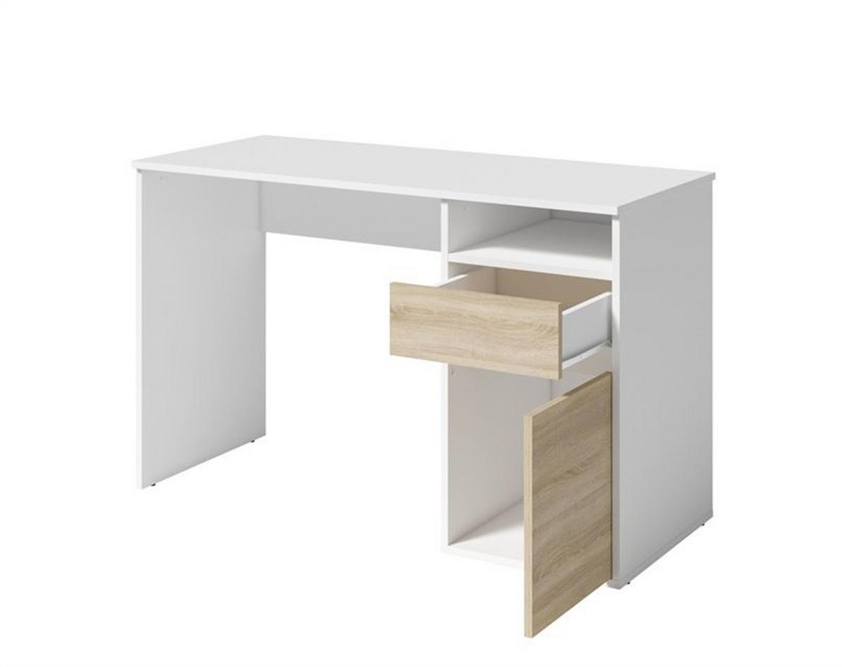 SCHREIBTISCH REGIS 120x53x75,5 cm Bürotisch Computertisch, Weiß - Weiß, Holzwerkstoff (53/120/75.5cm) - MASSENO