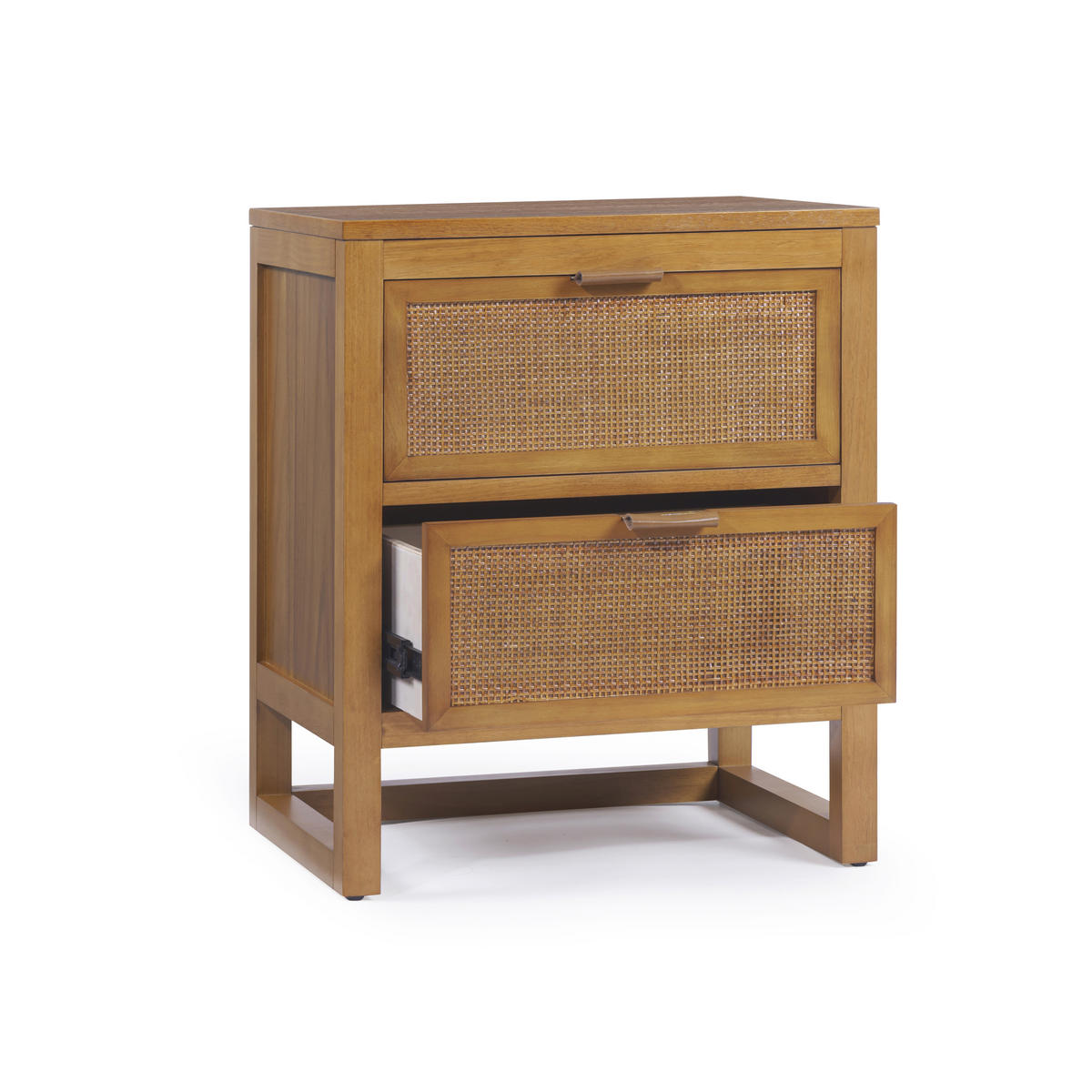 NACHTTISCH, tiefe Rattan Schubladen, 51cm, Braun - Braun, Holz (51/61/41cm) - Teamson Home