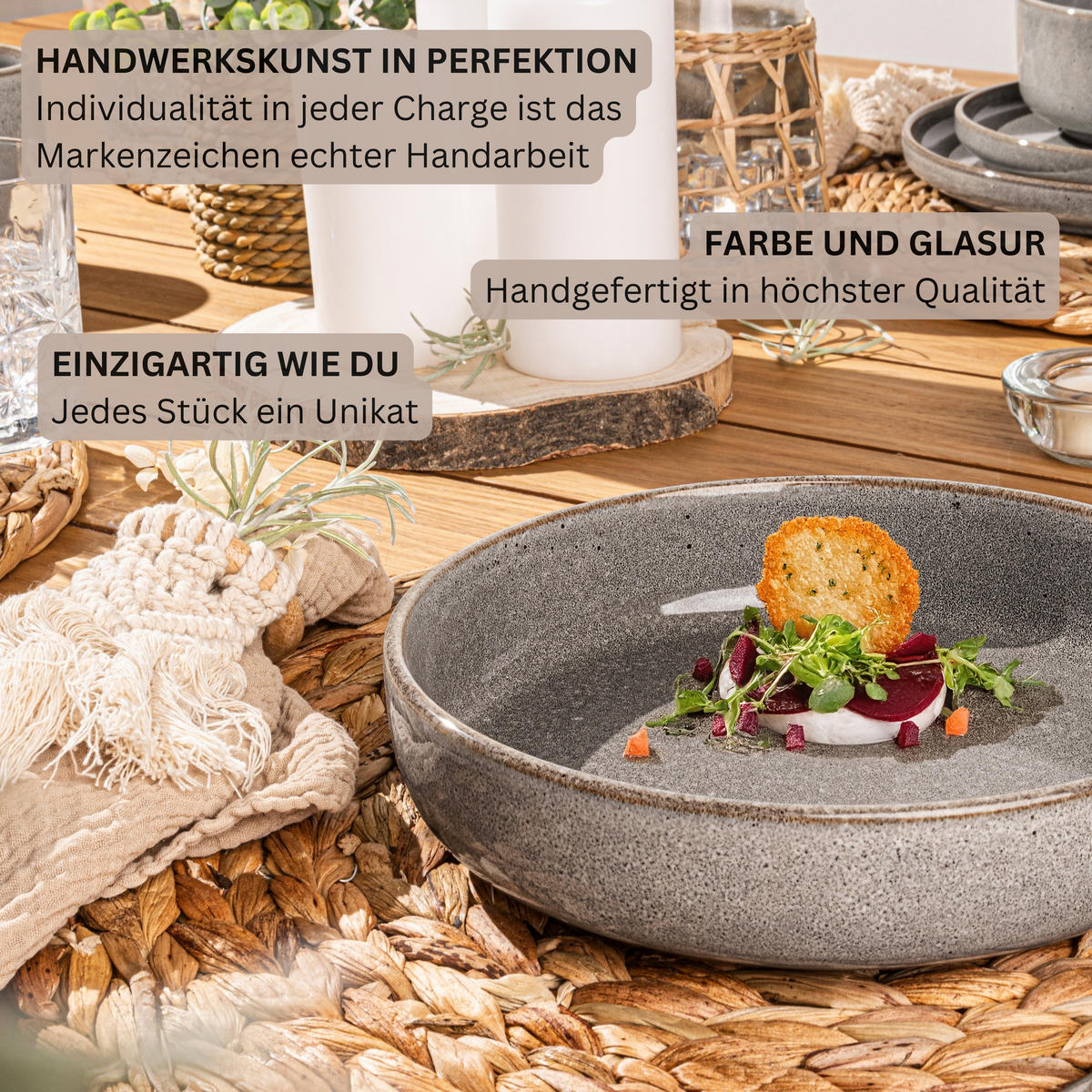 PASTASCHALEN SET KAIRO GRAPHIT - 6 teilig aus Steingut - Braun, Keramik (31.5cm) - Sänger