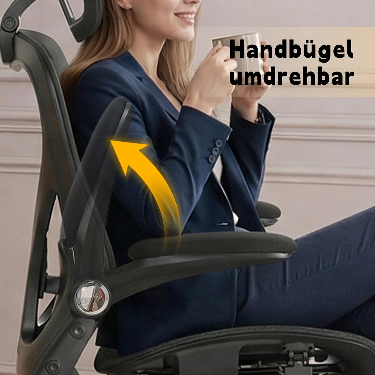 DREHSTUHL DE-40937 mit klappbarer Rückenlehne und 3D-Kopfstütze Schwarz - Schwarz, Metall (62/129/48.5cm) - ComfortXL