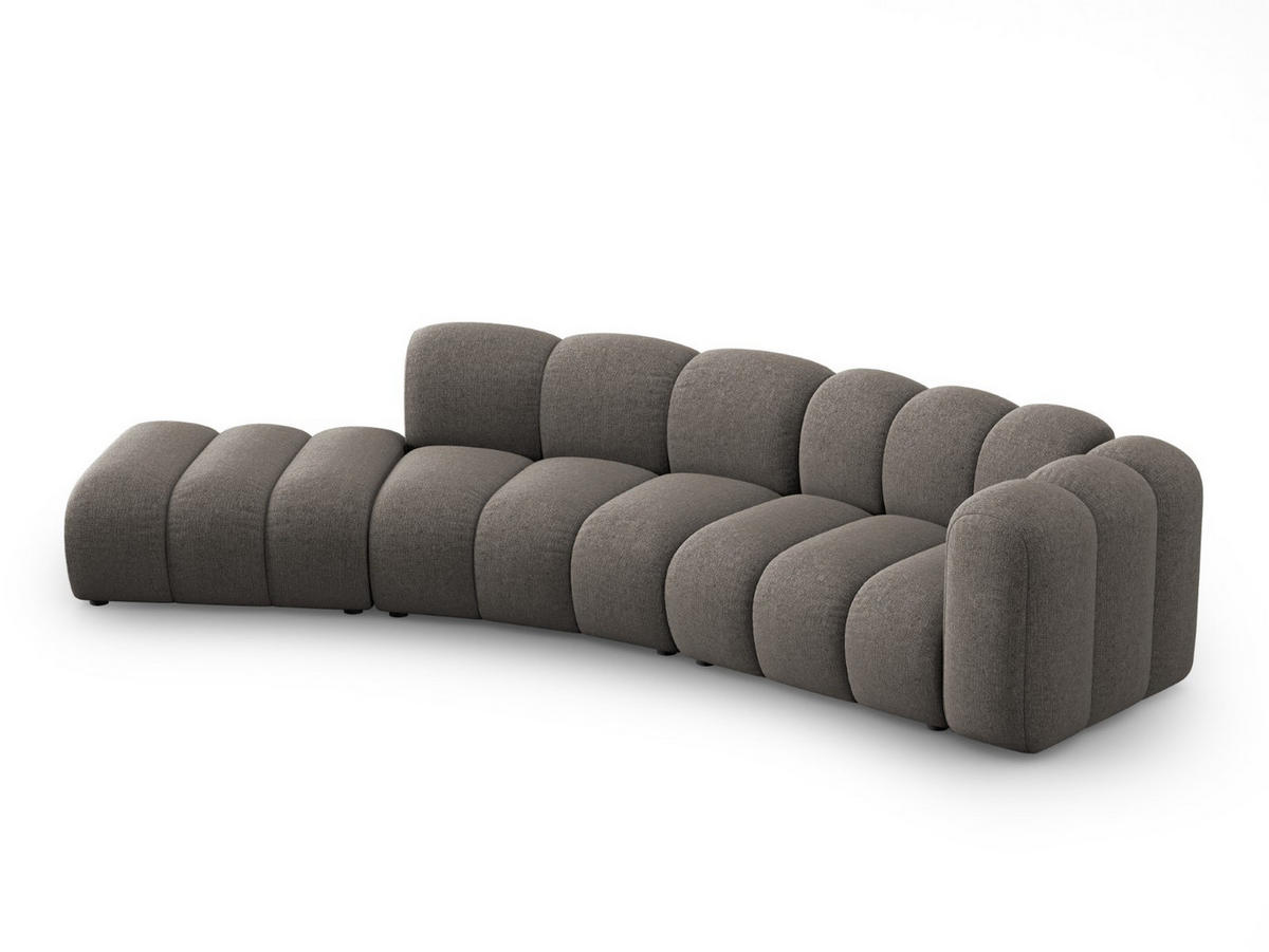 SOFA modular links Lupine aus Chenille-Stoff grau 5 Sitzplätze - Grau, Textil (166/70/335cm) - Micadoni