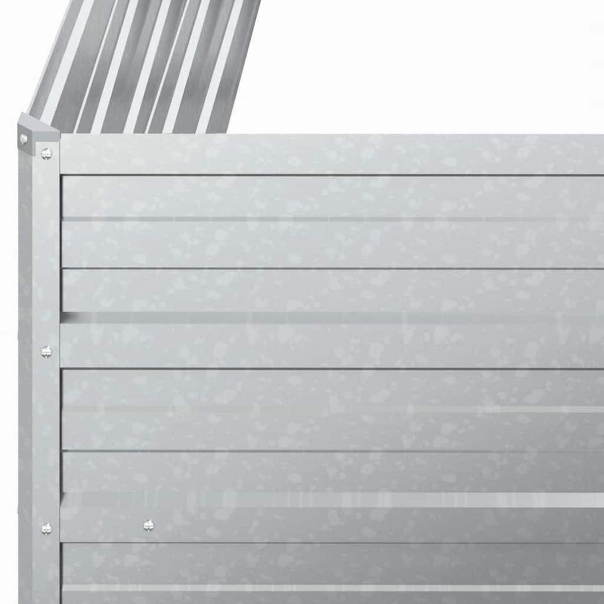 HOCHBEET 100/100/45cm, aus Verzinkter Stahl, Silber - Silberfarben, Metall (100/45/100cm) - vidaXL