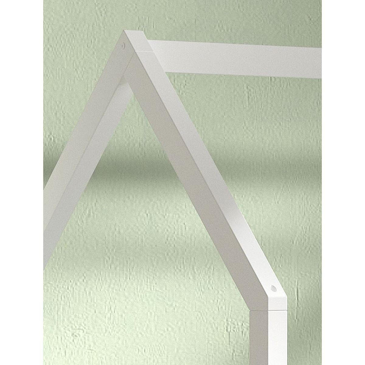 HAUSBETT Kandace 90x200 Kiefer massiv weiß mit Dachaufbau & Schublade - Weiß, Holz (90/200cm) - 58aufmkessel