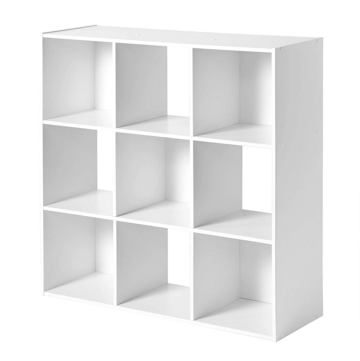 REGAL mit 9 Fächern - Weiß, Holzwerkstoff (29.5/92.5/92.5cm) - Calicosy