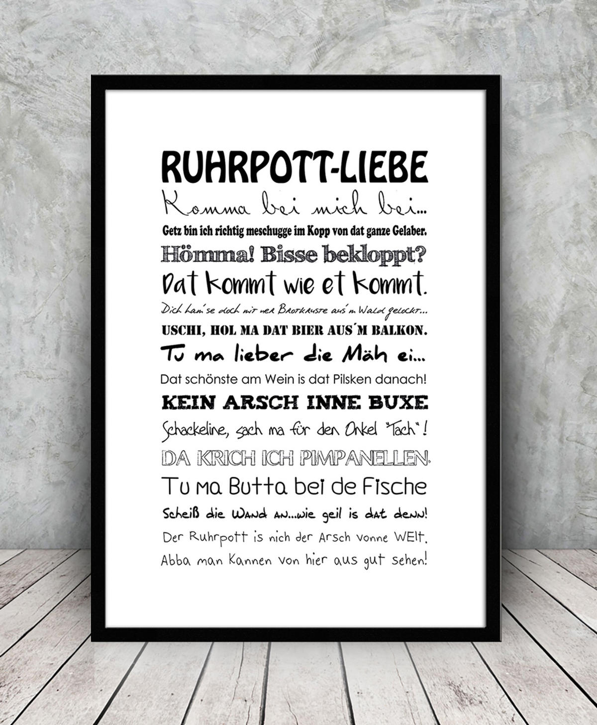 BILD mit Rahmen 51x71 cm Spruch: Ruhrpott Liebe - Weiß, Holz (51/71cm) - artissimo