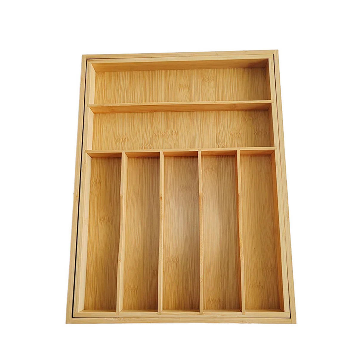 BESTECKORGANIZER, ausziehbar, braun, Bambus, 43 × (33–50) cm - Braun, Holz (33/5/43cm) - Authentics