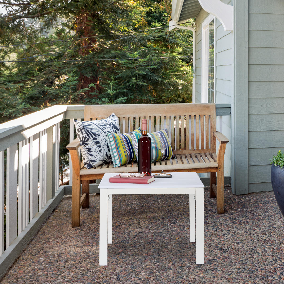 BALKON-BEISTELLTISCH - Weiß, Kunststoff/Metall (48/52/39cm) - Relaxdays