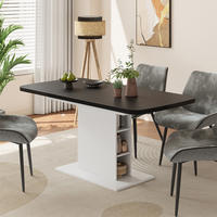 ROZKLÁDACÍ JÍDELNÍ STŮL Fenaro Černá/bílá - bílá/černá, kompozitní dřevo (80/120/77.3cm) - Vicco