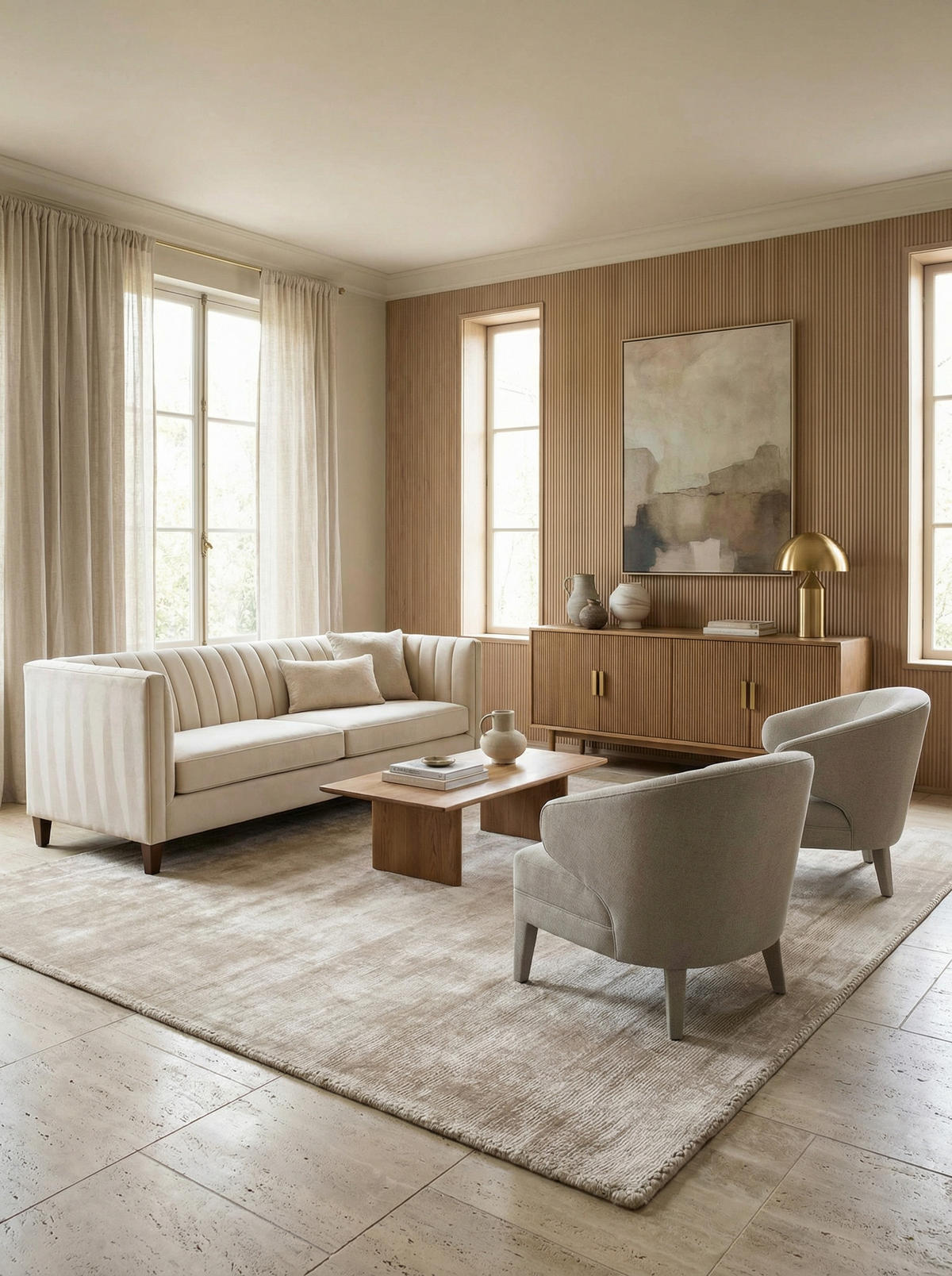 TEPPICH Viskose handgewebt zeitloses Design BARI, Beige-Grau 160x230 cm - Beige, Textil (160/230cm) - KADIMA DESIGN