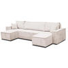 WOHNLANDSCHAFT Hugo U-Form Cordstoff mit Schlaffunktion und Bettkasten - Beige, Textil (312/83/142cm) - VENASI MÖBEL