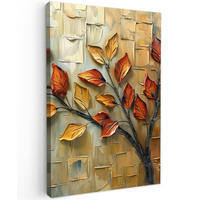 LEINWANDBILD Baum - Abstrakt - Natur - Kunst 40x60 cm - Goldfarben, Textil (40/60cm) - MuchoWow