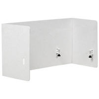 SCHREIBTISCHTRENNWAND Weiß Soloa - Creme, Kunststoff (210/61/1cm) - Beliani