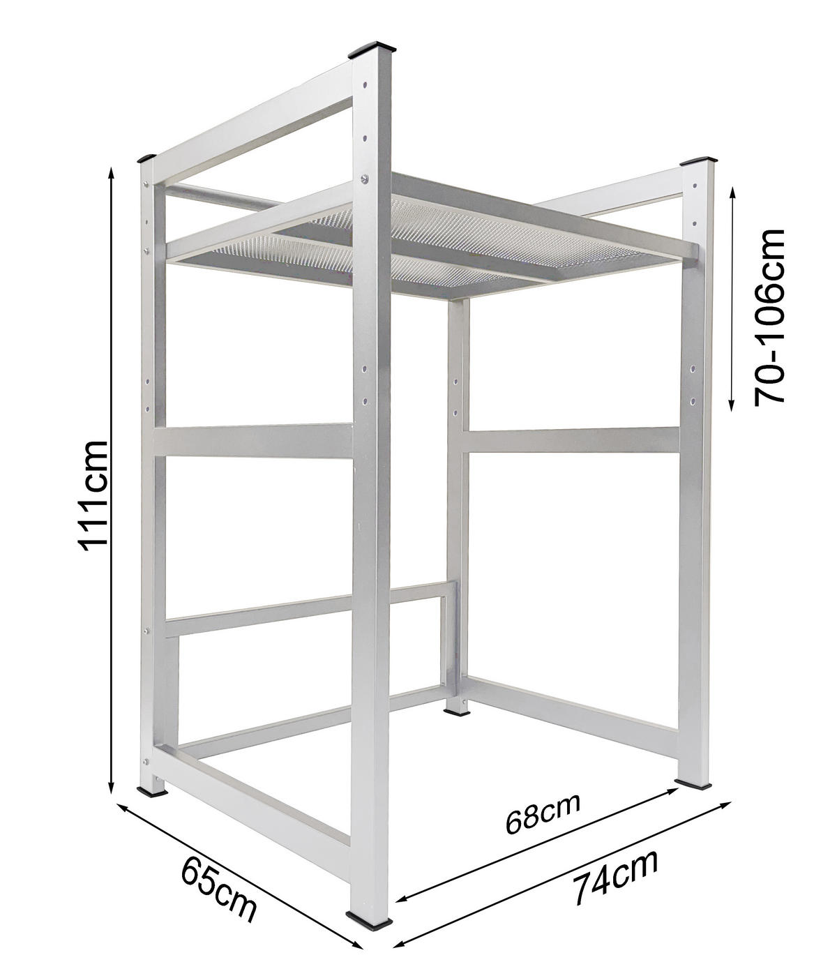 WASCHMASCHINENREGAL 73x64x110 cm - Weiß, Metall (73/110/64cm) - QUICK STAR