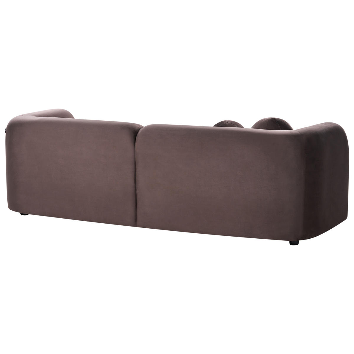 SADA POHOVEK 4-místná Sametová látka Tmavě hnědá Leiren - hnědá, textil (224/68/87cm) - Beliani