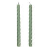 STABKERZE (2er-Set) Twisted - Mintgrün, Paraffin (2/26/2cm) - Butlers