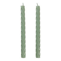 STABKERZE (2er-Set) Twisted - Mintgrün, Paraffin (2/26/2cm) - Butlers