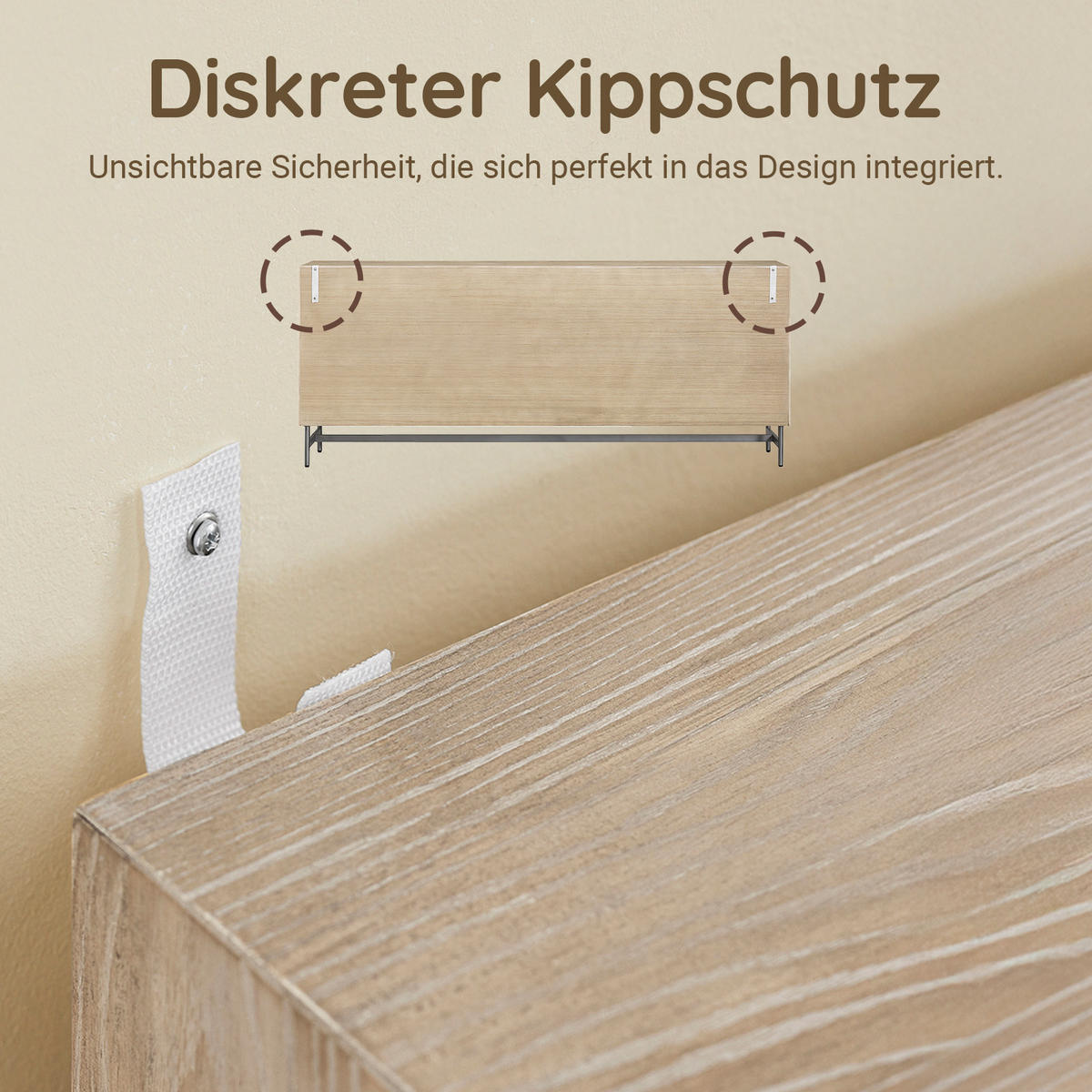 SIDEBOARD Natur - Naturfarben, Holzwerkstoff (200/81.5/40.6cm) - SoBuy