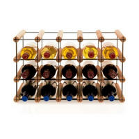 WEINREGAL Vinotega Mod Metal 32,5x52,5x24,5 cm 5x3 Flaschen Massives Kiefernholz Braun Geölt - Braun, Holz (52.5/32.5/24.5cm) - PROREGAL