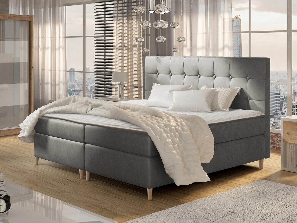 BOXBETT Avanti - Grau, Holz/Textil (160/200cm) - MIRJAN24