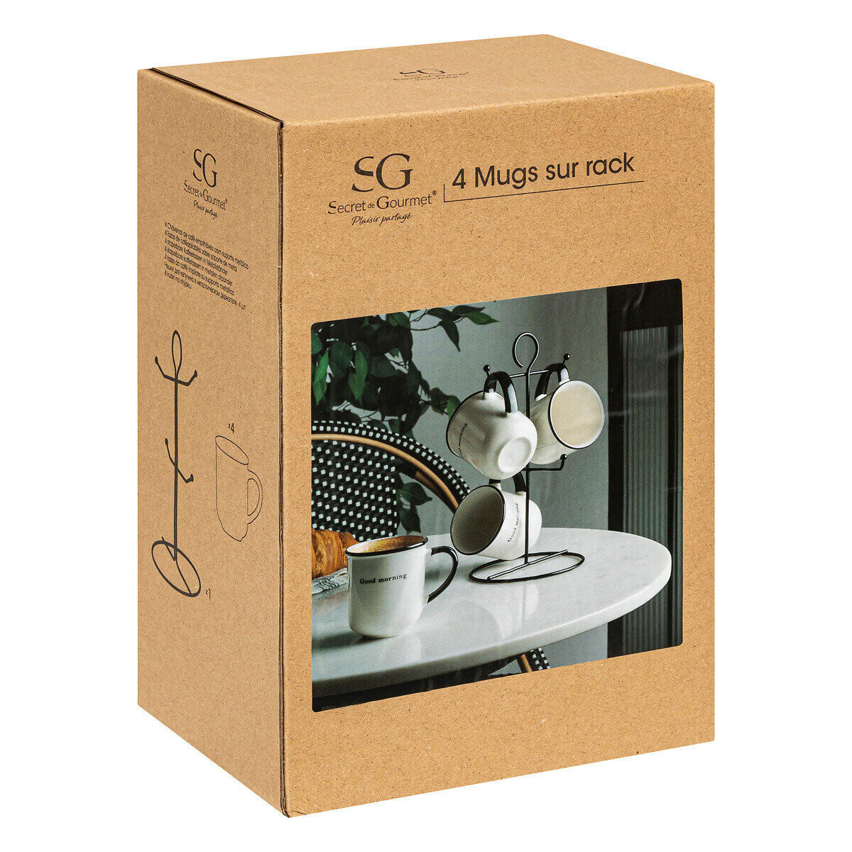 BECHER Alix, Metallständer 4er-Set - Weiß, Keramik (200L) - Secret de Gourmet