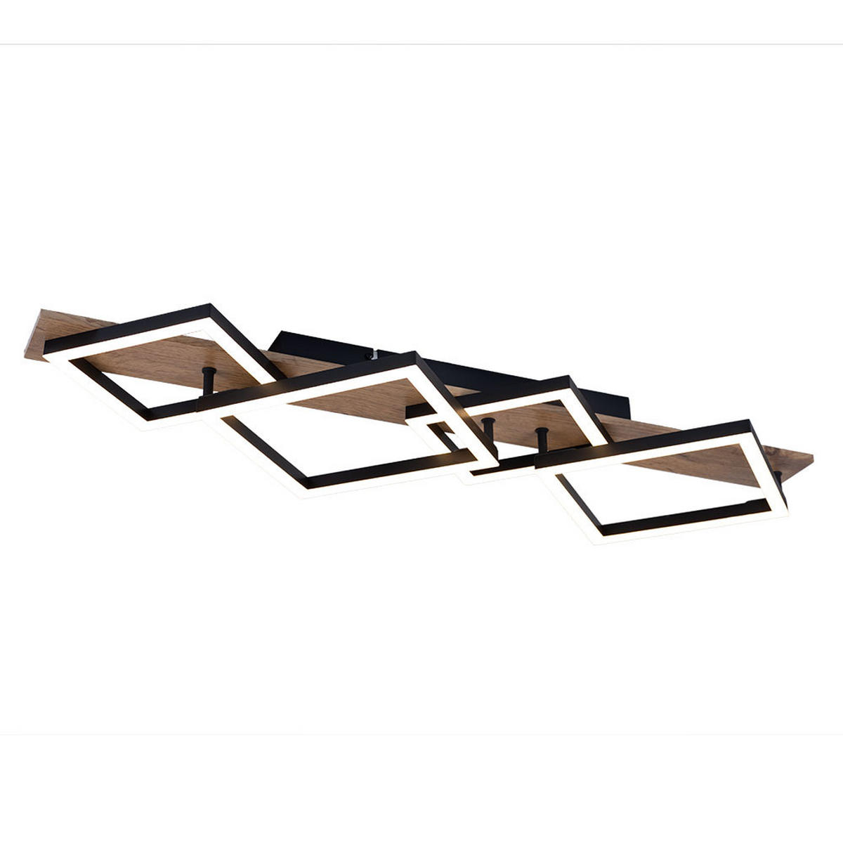 LED DECKENLEUCHTE Metall Schwarz Holzoptik - Schwarz, Metall (82/31/8.5cm) - Globo Lighting