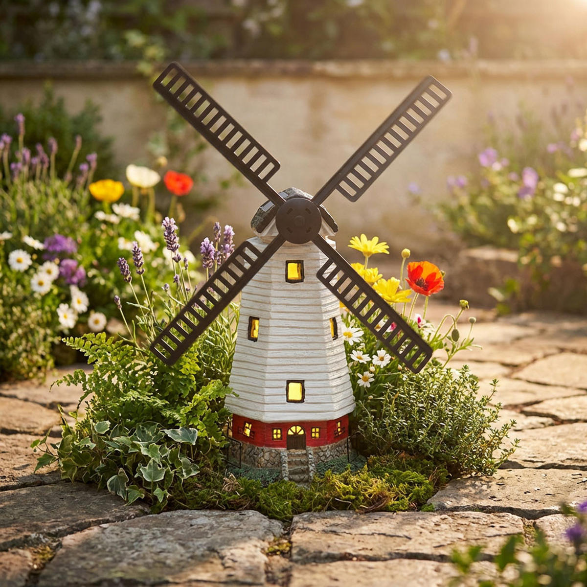 LED AUSSENLEUCHTE Solarleuchte Bunt Kunststoff 2er Set - Multicolor, Kunststoff (19/42/51cm)