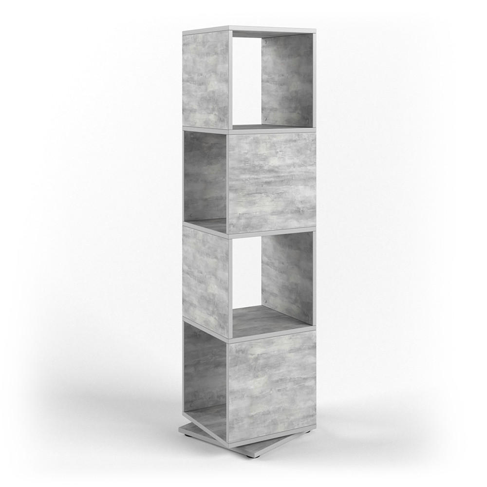 DREHREGAL Beton 35.2 x 144.2 cm - Grau, Holzwerkstoff (35.2/144.2/35.2cm) - Vicco