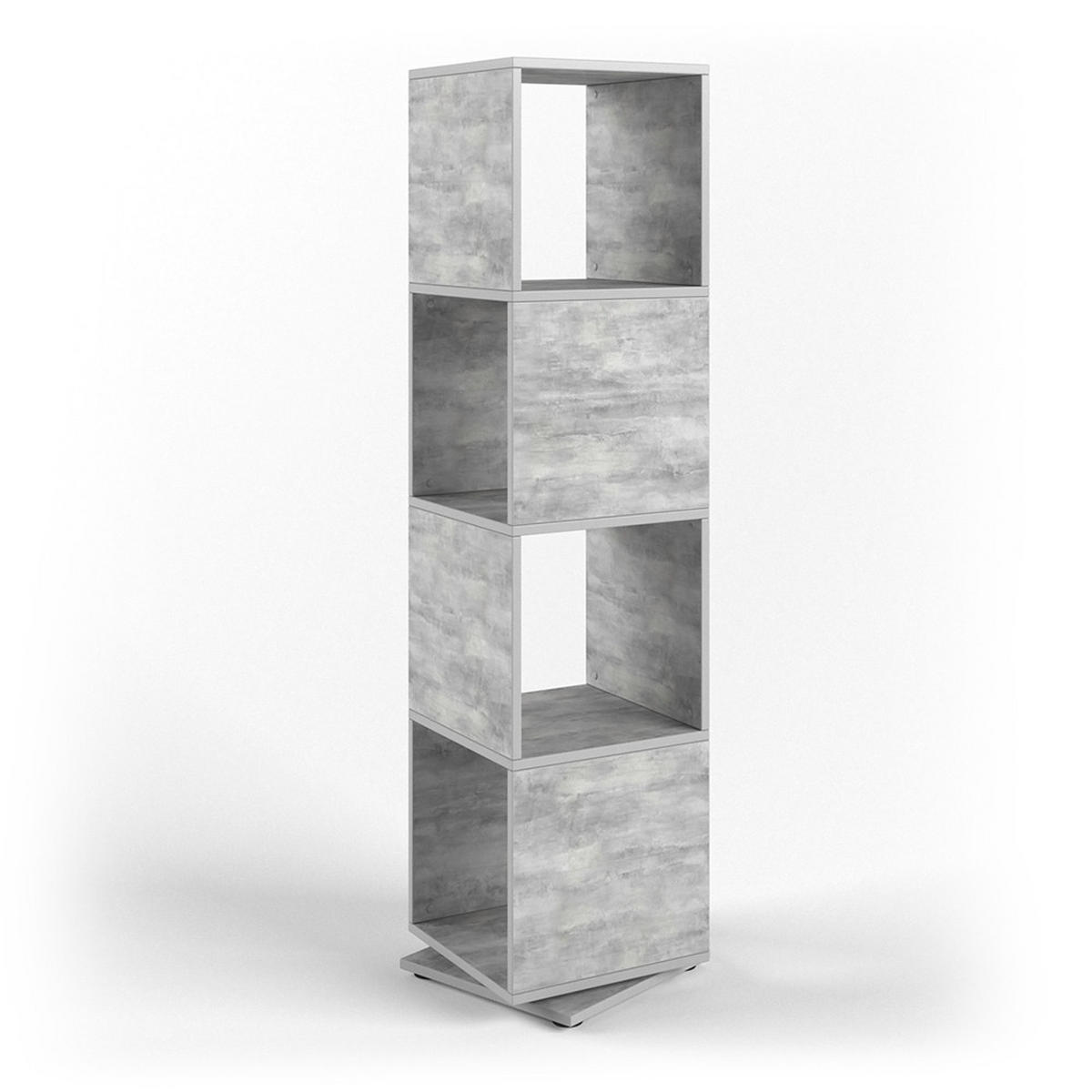 DREHREGAL Beton 35.2 x 144.2 cm - Grau, Holzwerkstoff (35.2/144.2/35.2cm) - Vicco