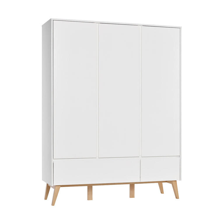 ORMAR 3 vrata Bijelo i drvo - bijela, drvni materijal (149/200/52cm) - Petits-meubles