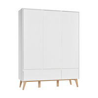 SKRIŇA 3 dvere Biela a drevo - biela, kompozitné drevo (149/200/52cm) - Petits-meubles