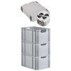 EUROBOX 3x NextGen Color mit Auflagedeckel 32x40x60 cm 65 Liter Grau Griffe schwarz offen - Schwarz/Grau, Kunststoff (40/32/60cm) - PROREGAL