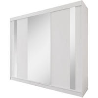 SCHWEBETÜRENSCHRANK Gaja 240/216/61 weiß mit Spiegel - Weiß, Holzwerkstoff (240/216/61cm) - Beautysofa